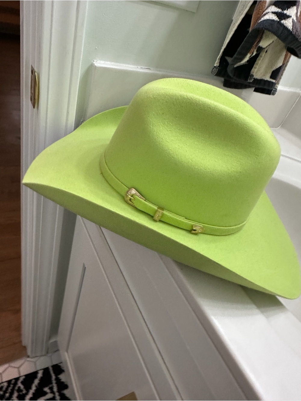 Lime Green Women's Felt Western  cowboy cowgirl Hat